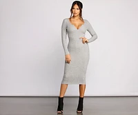 Keepin' Knit Simple Ribbed Midi Dress