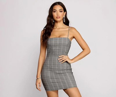 Pretty Plaid Woven Mini Dress