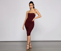 Heart Of Glam Ruched Midi Dress