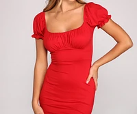 So Sweet Puff Sleeve Mini Dress