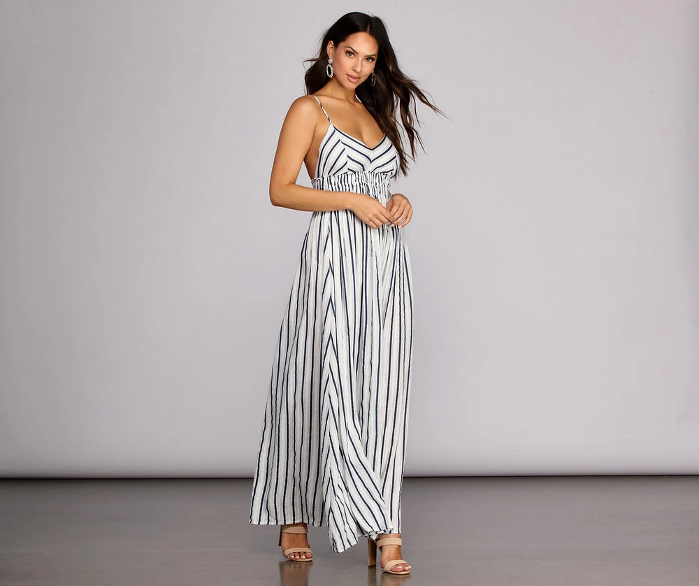 Set Sail Striped Maxi Dress