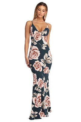 Laced Floral Maxi Dress