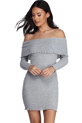 Cutie Cable Knit Mini Dress