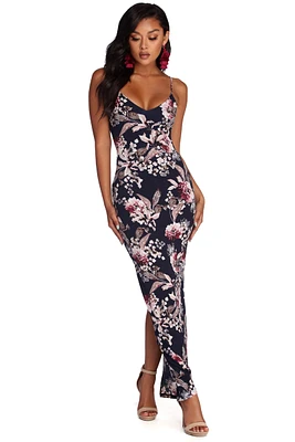 Twist Florals Maxi Dress