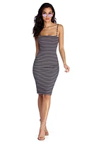 Sassy Stripes Midi Dress