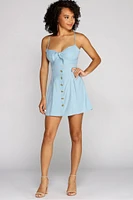 Buttoned Beauty Skater Dress