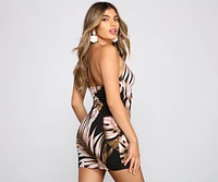 Tiki Island Escape Cutout Mini Dress