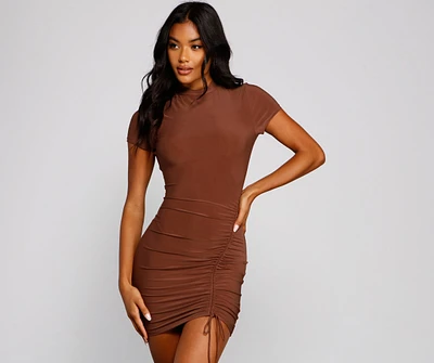 Own That Ruched Tie Bodycon Dress