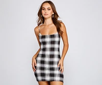 First Class Plaid Mini Dress