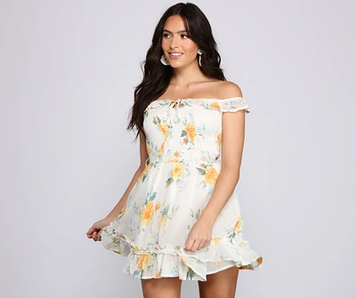 Floral Wonder Ruffled Skater Dress