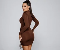 Drawn To Glam Ruched Mini Dress