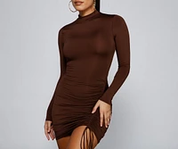 Drawn To Glam Ruched Mini Dress