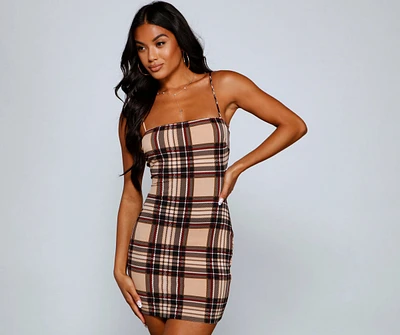 So Fab Sleeveless Plaid Mini Dress