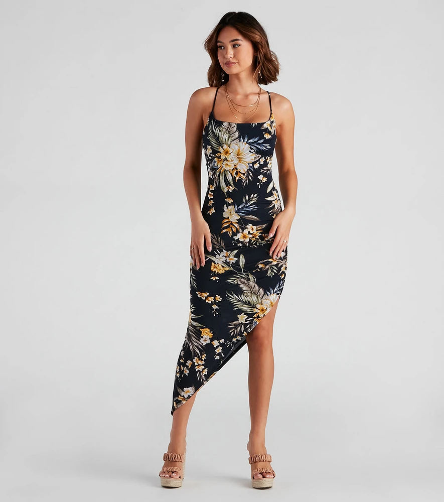 Jetset Getaway Tropical Midi Dress