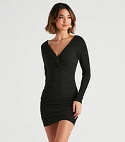 Fine Details Twist V-Neck Dress