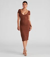 Cutie Cap Sleeve Midi Dress