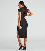 Everyday Chic Ribbed Knit Midi Dress