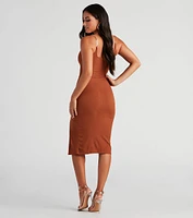 Stylish Links Chain Strap Midi Dress