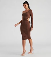 Draw Attention One-Shoulder Midi Dress