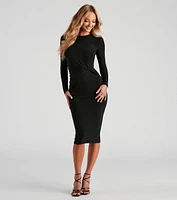 Knot Pleasure Crew Neck Midi Dress