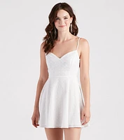 Fresh Perspective Eyelet Lace Skater Dress