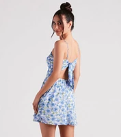 Garden Strolls Floral Tie-Back Skater Dress