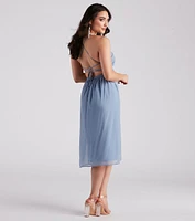 On The Verge Chiffon A-Line Midi Dress