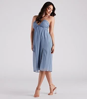 On The Verge Chiffon A-Line Midi Dress