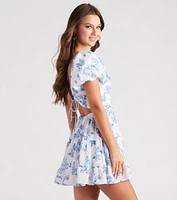 Vineyard Gal Floral Linen Skater Dress