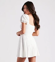 Sweet As Me Eyelet Lace Skater Dress