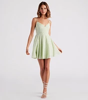 Sway With Me Eyelet Lace Skater Dress