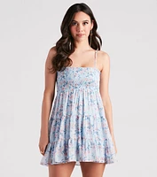 Sunny Days Floral Chiffon Skater Dress