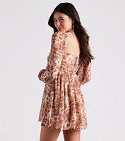 Everlasting Pretty Floral Chiffon Skater Dress