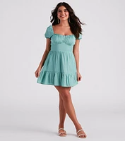 Sweet Like Honey Linen Skater Dress