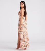 Getaway Bound Tropical Cowl Neck Maxi Dress