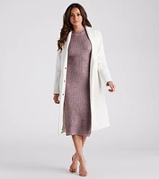 Cozy Love Mock Neck Midi Dress