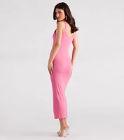 Effortless Styling Ribbed Knit Midi Dress