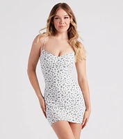 Oopsy Daisy Print Knit Mini Dress