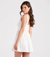 Favorite Darling Eyelet Lace V-Neck Dress