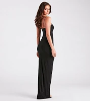 Cute And Casual Moment High Slit Maxi Dress