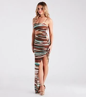 Marvelous Style Marble Print Maxi Dress