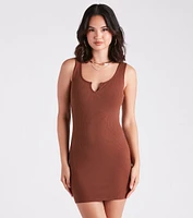 Loving Basics V-Neck Bodycon Tank Dress