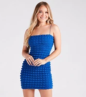 Totally Iconic Bubble Mesh Bodycon Mini Dress