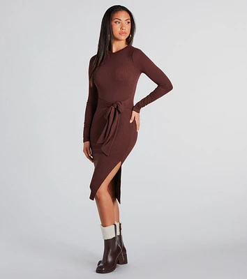 Stylish Staple Tie-Front Midi Dress