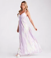 Living Color Chiffon Halter Maxi Dress