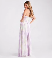 Living Color Chiffon Halter Maxi Dress