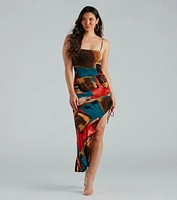 Colorful Sensation Abstract Print Maxi Dress