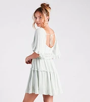 Stylish Sway Ruffled Tiered Short Dress