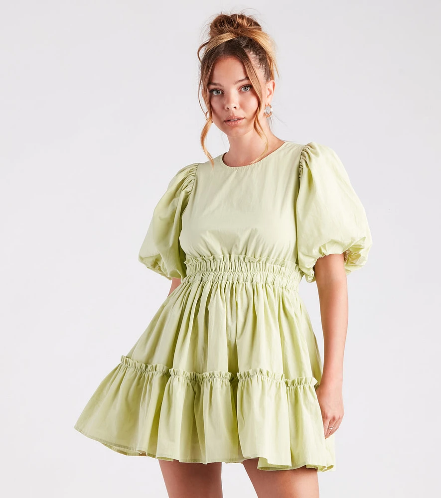 Summer Breeze Ruffled Cotton Skater Dress