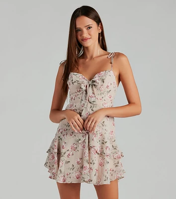 Enchanting Romance Floral Chiffon Short Dress